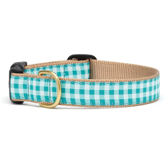 Turquoise Gingham Collar