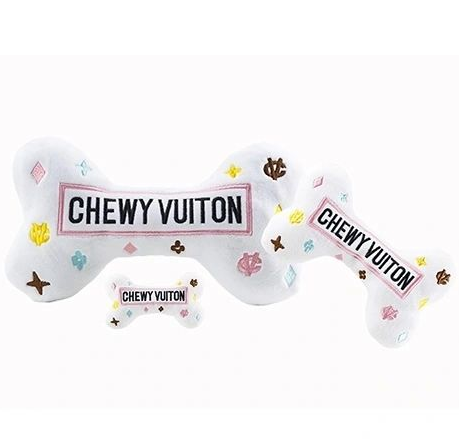 Chewy Vuitton Bone Squeaker Toy