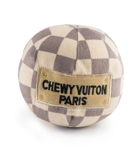 Checker Chewy Vuitton Ball Toy