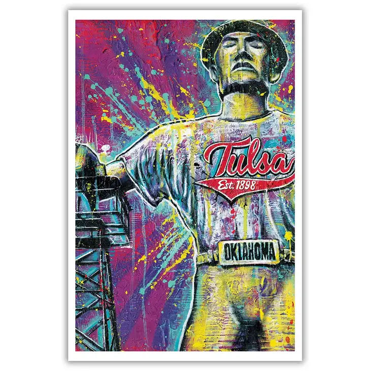 Tulsa's Golden Driller 18x12 Print