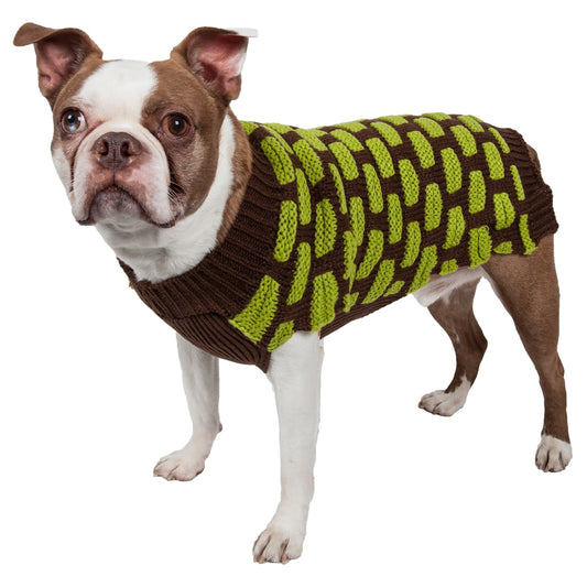 Green & Brown WovenSweater