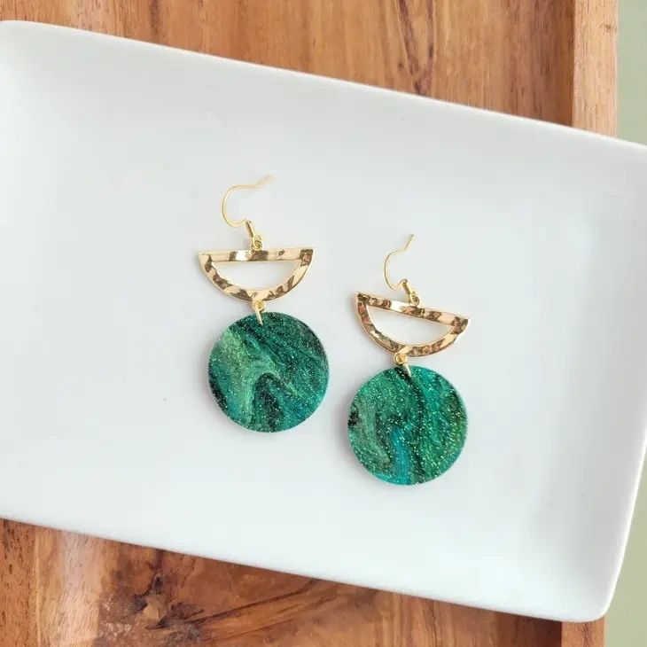 Natasha Earrings in Juniper Shimmer