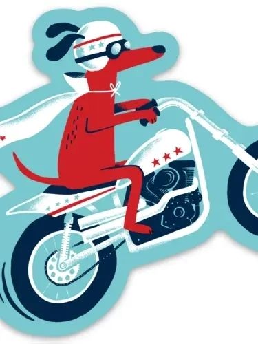 Hot Doggin Sticker