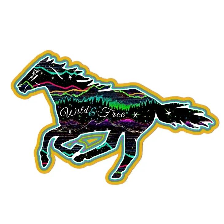 Wild & Free Horse Sticker