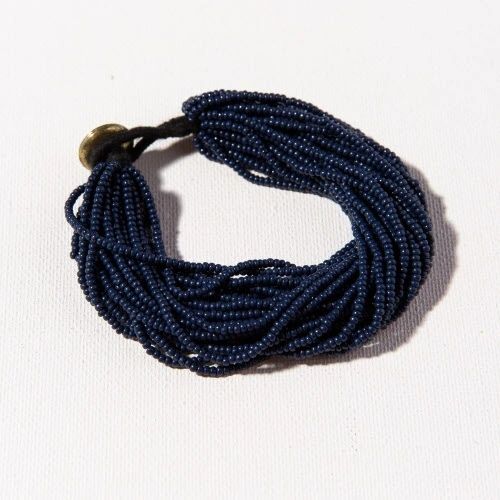 NAVY MULTI LAYER SEED BEAD BRACELET